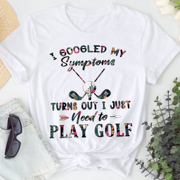 I Googled My Symptoms Golf Shirt - Picture 1 of 2